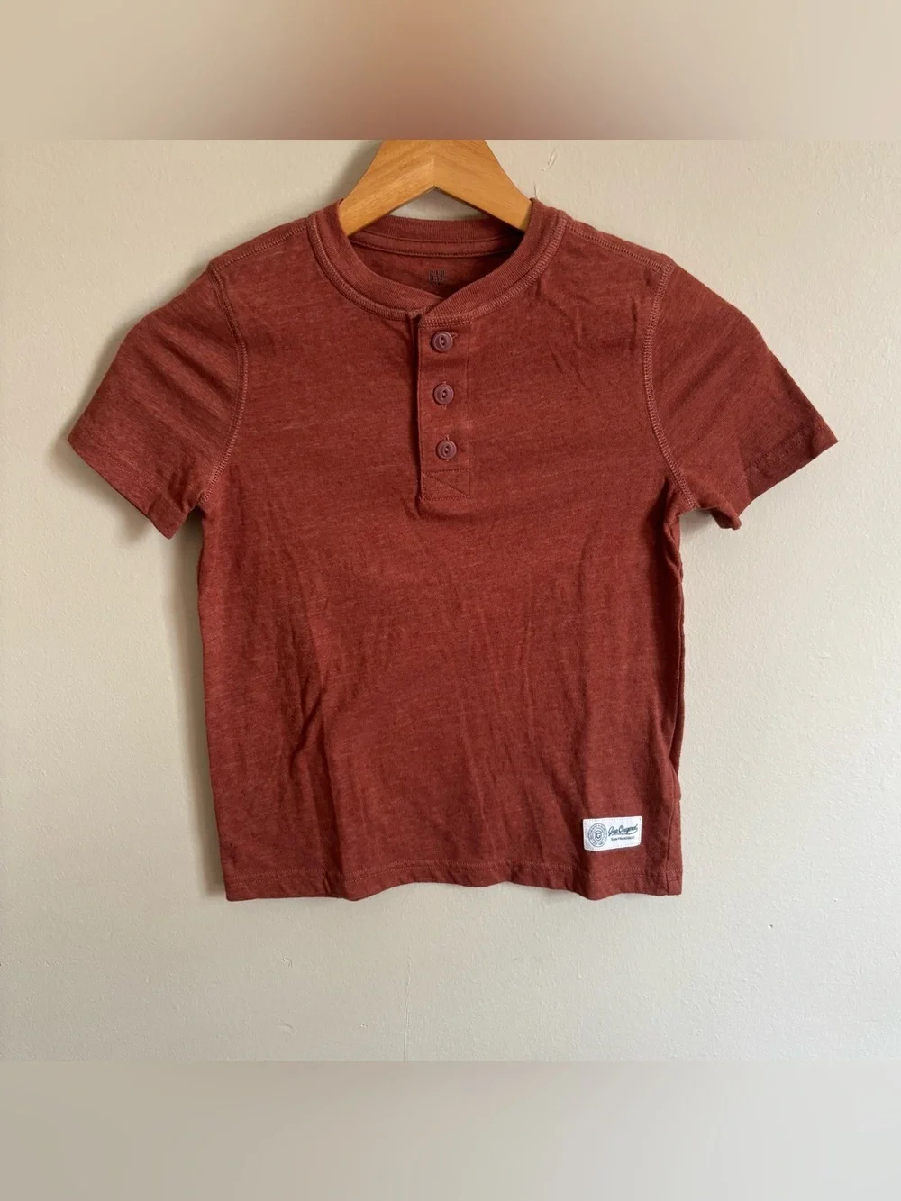 Gap Kids Red Quarter Zip & Rust Henley Shirt Set Size S